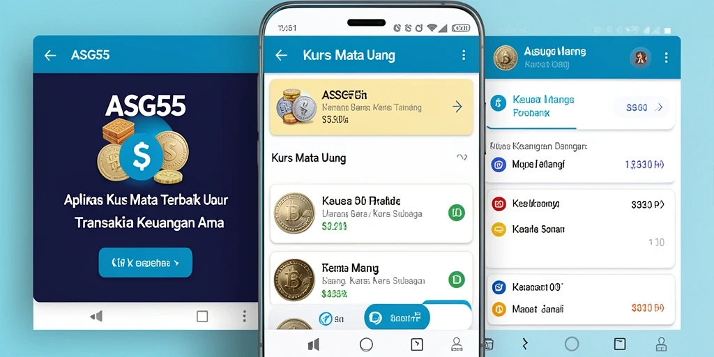 Antarmuka ASG55 menampilkan konversi mata uang yang jelas dan menarik.