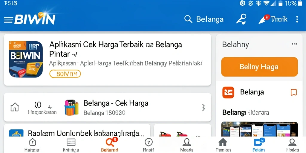 Tampilan utama BIWIN dengan fitur Cek Harga yang jelas dan informatif.