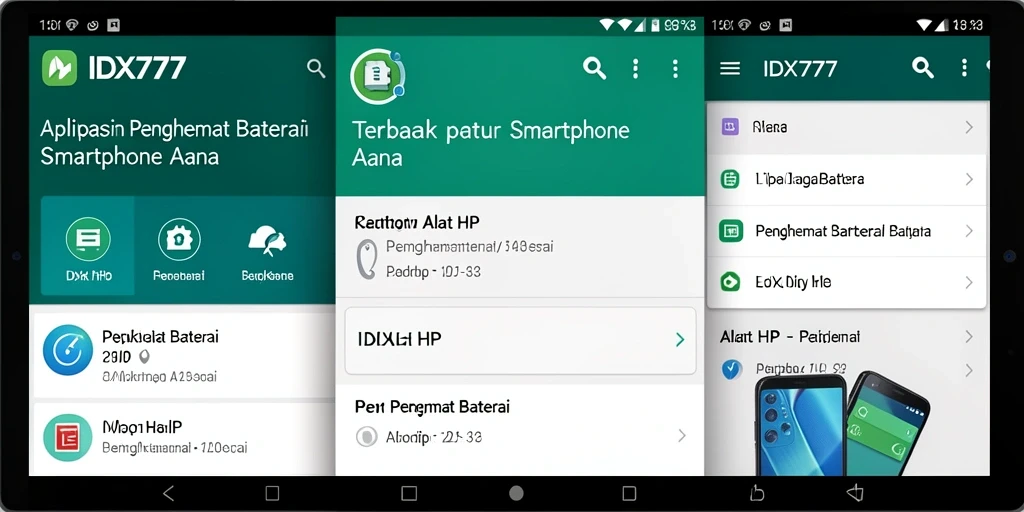 Antarmuka IDX777 menampilkan fitur penghemat baterai yang praktis dan mudah digunakan.