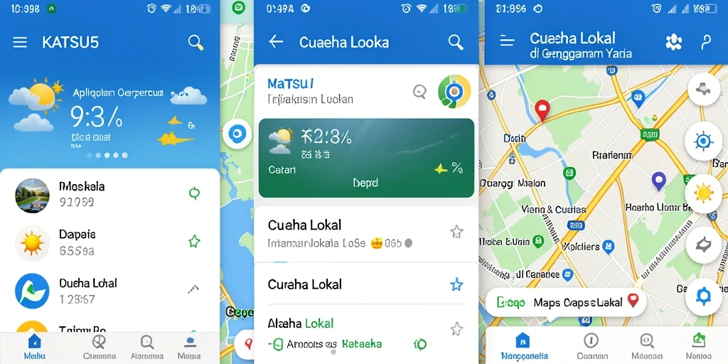 Tampilan antarmuka aplikasi cuaca lokal KATSU5 yang informatif dan menarik.