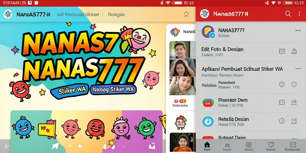 Antarmuka NANAS777 yang sederhana dan fungsional untuk membuat stiker WA.