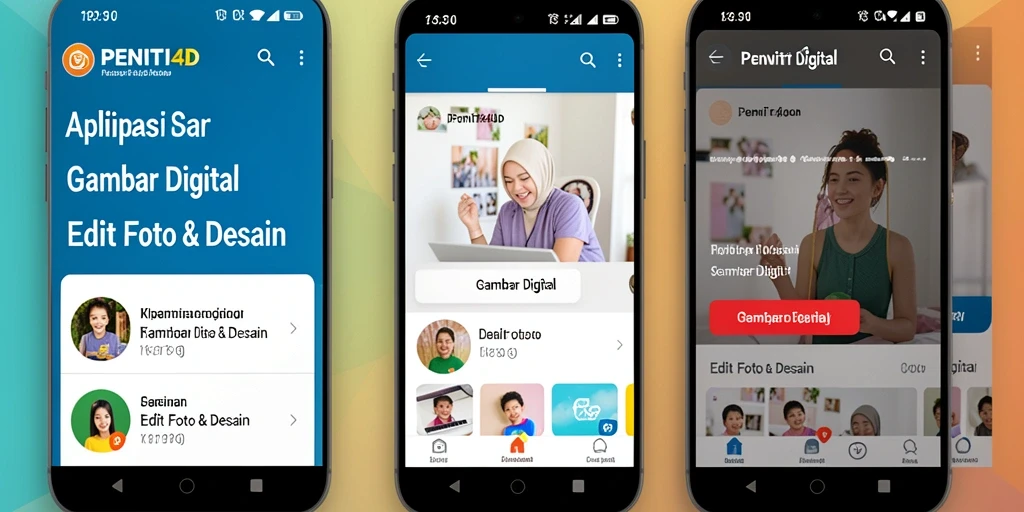 Tampilan antarmuka PENITI4D untuk pengeditan gambar digital.