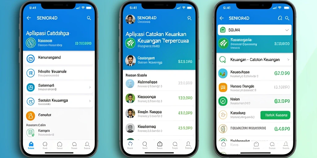 Antarmuka aplikasi Catatan Keuangan SENIOR4D yang mudah digunakan.